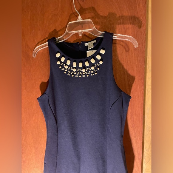 Elegant Navy Blue Sleeveless Dress. New with tags. - Picture 4 of 8